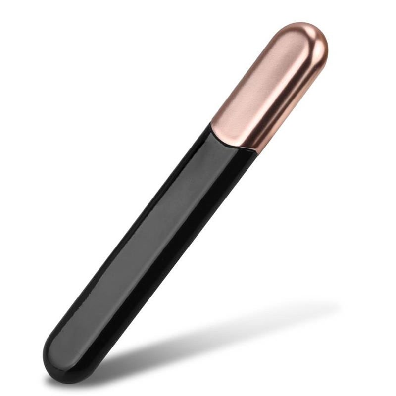 MiDenso Premium Glass Nail File with Case, Crystal Diamond Salon Best Beauty Nail Buffer for Natural and Acrylic Nails Christmas Gift for Woman and Man,Black Gold - Image 1
